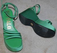 Buffalo Joy Miss Damen Sandaletten Sandalen Plateau Grün Satin Gr Berlin - Steglitz Vorschau