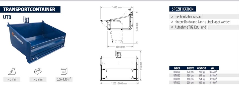 Heckmulde Transportmulde Transportcontainer Traktor in Allmendingen