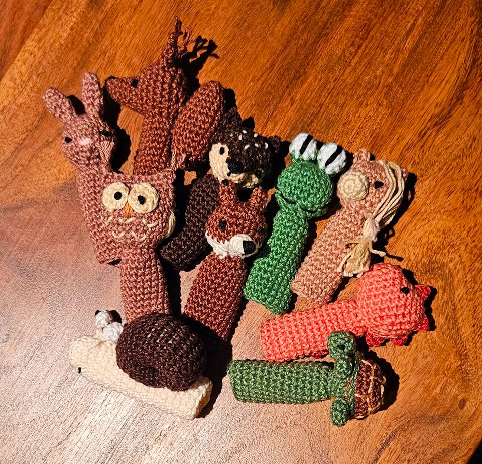 Gehäkelte Fingerpuppen mit Tiermotiven handmade (Preis pro Stück) in Priesendorf