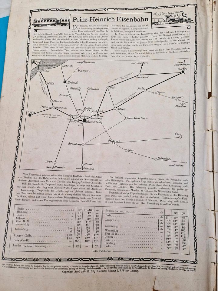 25. April 1912 Illustrierte Zeitung -Großherzogtum Luxemburg in Hamburg