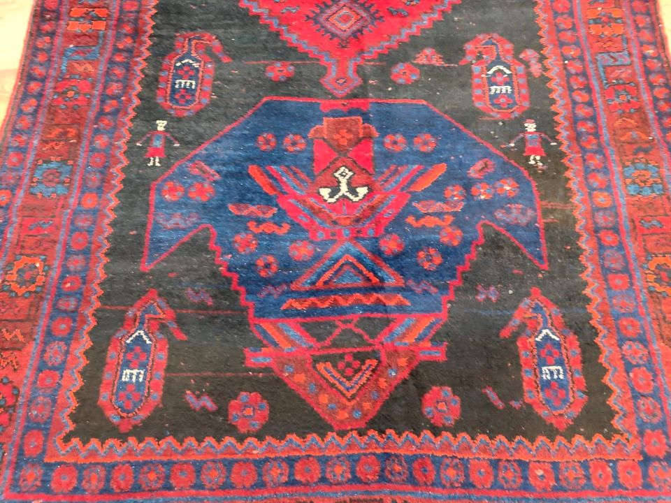 Antiker Teppich Gaschgai Shiraz Perserteppich Geometrisch Wolle in Bochum