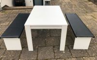 2 Sitzbänke + Esstisch ausziehbar Tisch weiß 140x89 cm + 40 cm Nordrhein-Westfalen - Troisdorf Vorschau