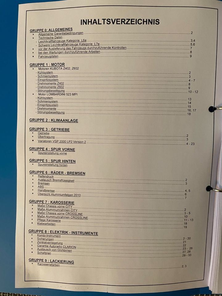 Reparaturhandbuch Aixam (Motor Kubota Z402,Z602 Lombardini 523MPI in Rinteln