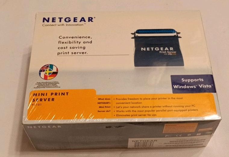 NETGEAR Mini Print Server PS101 PS101-100ISS unbenutzt in OVP in Birkenfeld