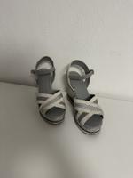 Catwalk Sandalen Sandaletten Keilabsatz geflochten weiss/grau 39 Bayern - Mengkofen Vorschau
