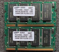 2x SAMSUNG PC2700S-25331-A0 256MB PC133 RAM SDRAM SODIMM 200Pin Schleswig-Holstein - Neumünster Vorschau