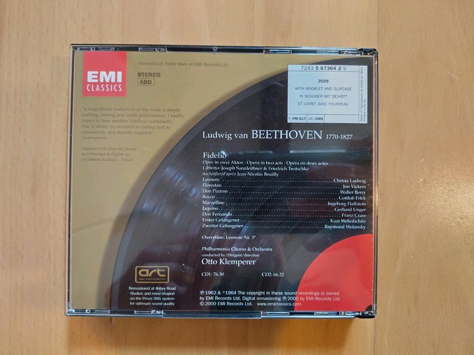 Beethoven: Fidelio - Otto Klemperer. 2-CD Box -Set. EMI. Neu in Neustadt an der Weinstraße