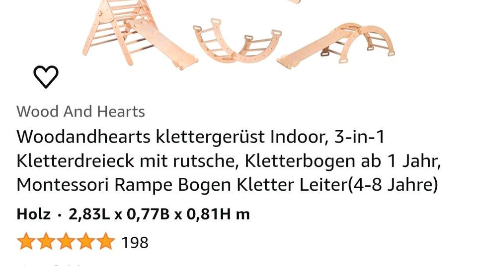 Wood and Hearts Klettergerüst indoor set 3 teilig in Baar-Ebenhausen