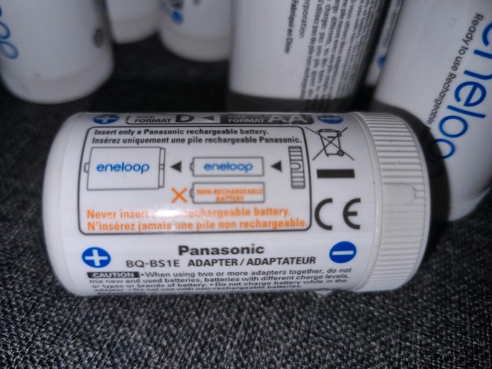 3 x eneloop Panasonic Mono D Akku Batterie Adapter für je 2 x AA in Neuendeich