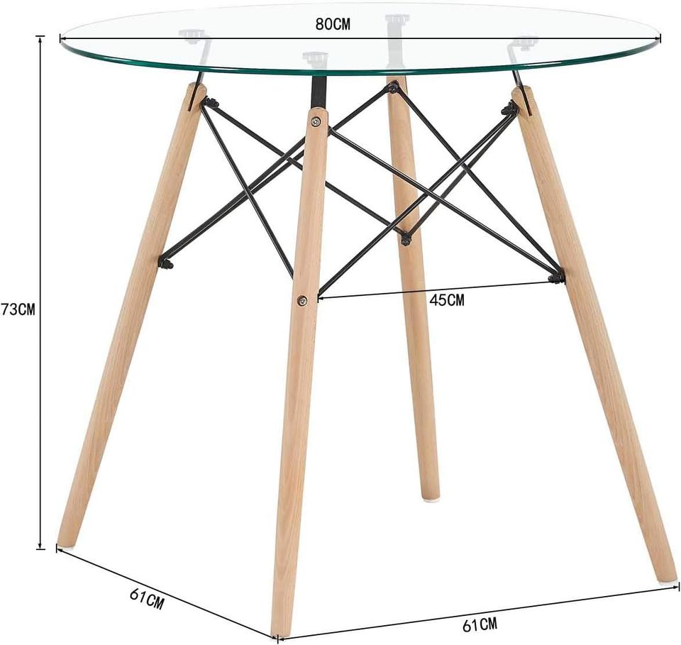 Neu Rund Esstisch ∅80 cm Glaß in Wuppertal