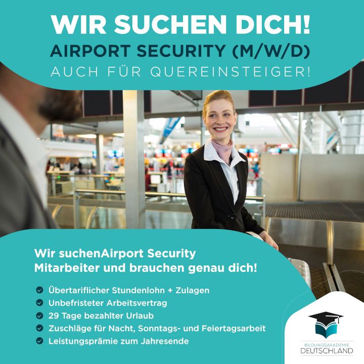 Airport Security|Quereinsteiger| Bis zu 23€/Std.**|job|security|quereinsteiger|sicherheitsmitarbeiter|vollzeit in Bonn