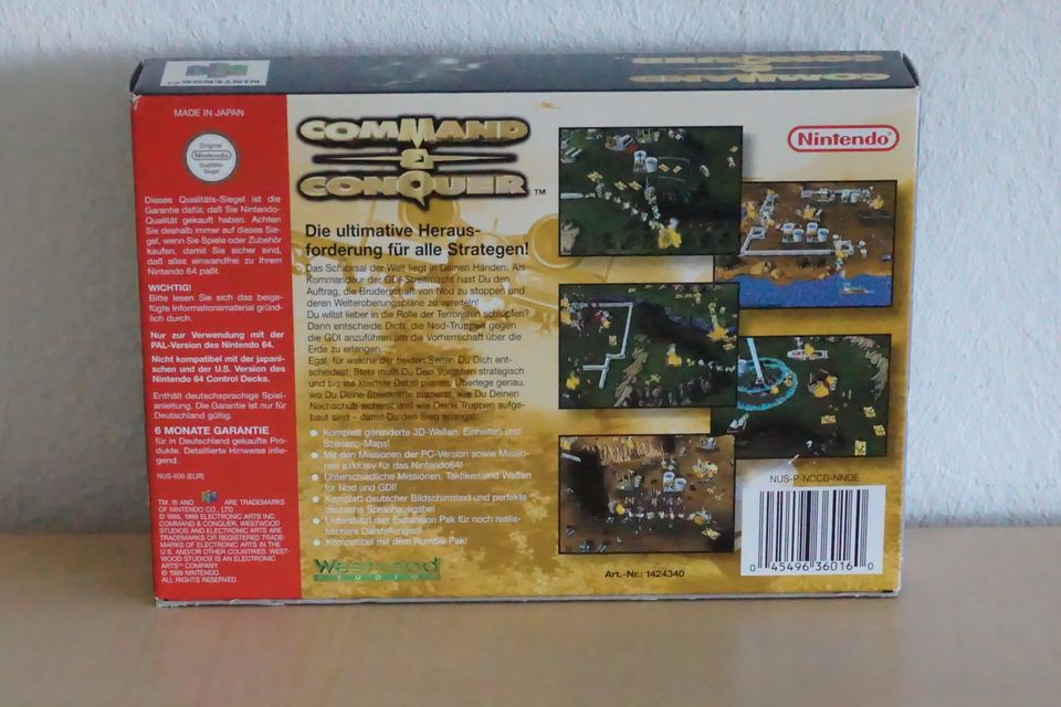 Nintendo 64, N64, Command& Conquer – PAL, OVP, CIB, Sehr gut in Bruckmühl