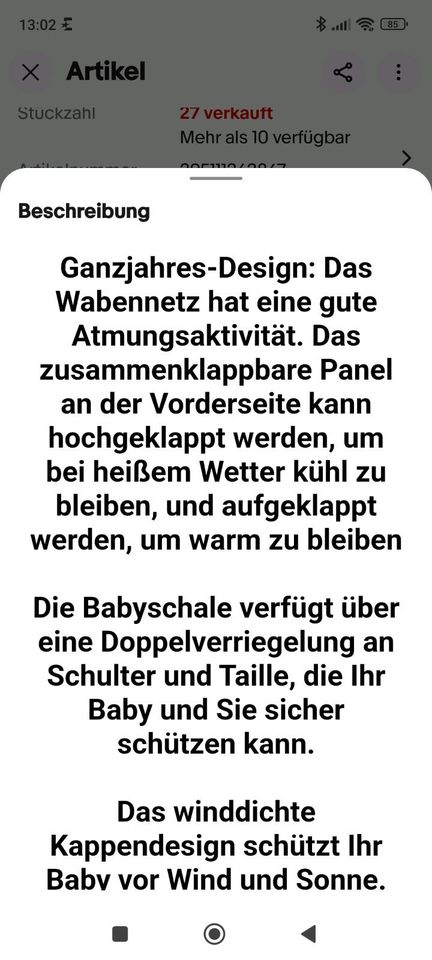 Babytrage 6 in1 in Wittingen