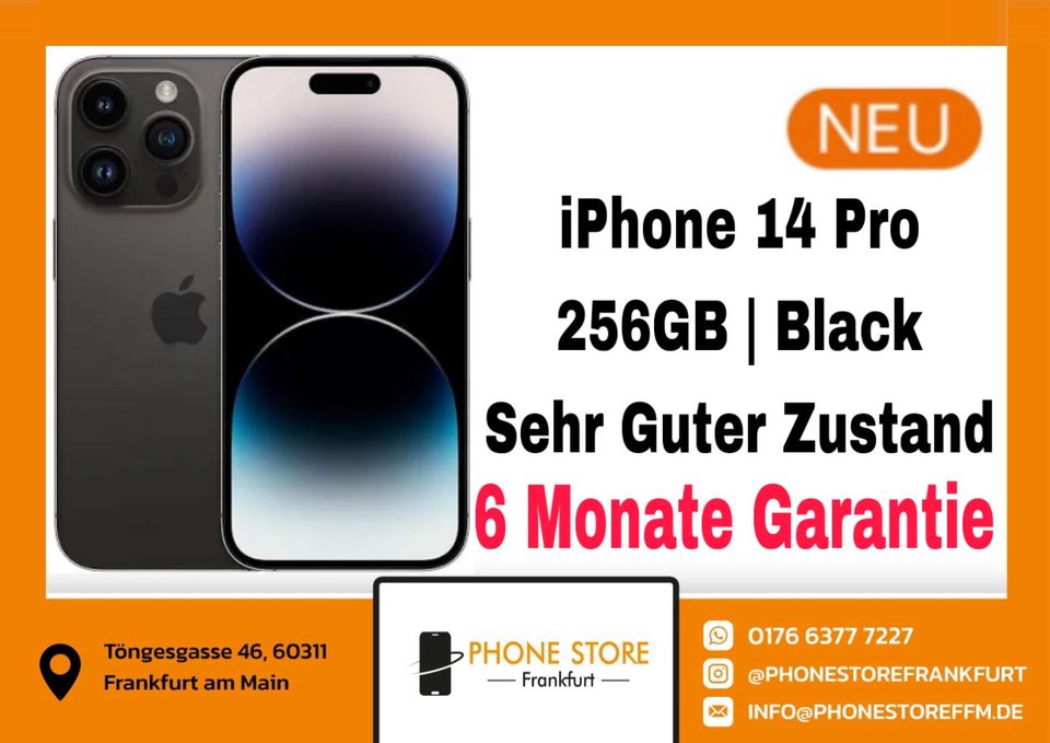 ✴️ iPhone 14 Pro / 256GB / Sehr Guter Zustand / Black ✴️ in Frankfurt am Main