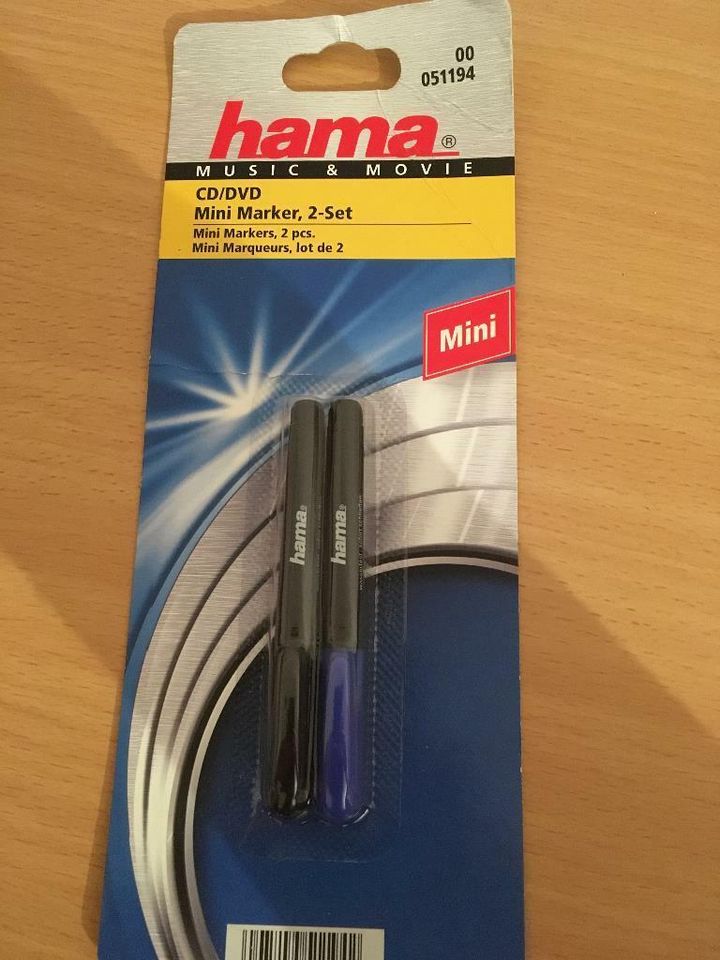 hama CD/DVD Mini-Marker 2er Set blau + schwarz - NEU in Trossingen