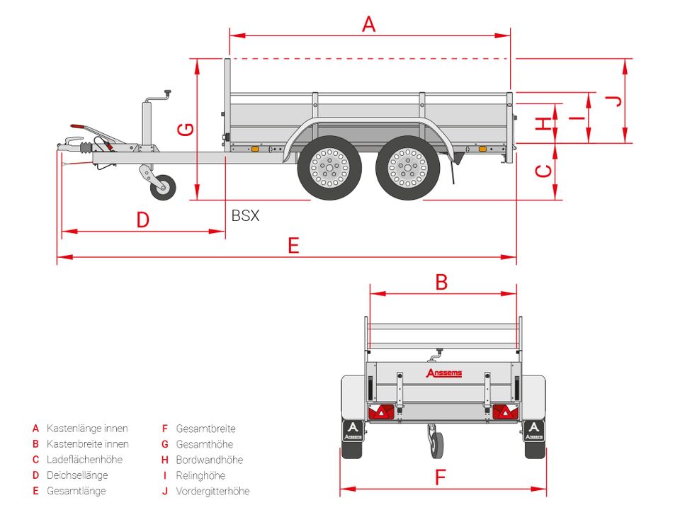 Anssems BSX 2500.301x150 Tieflader Anhänger NEU in Baden-Baden