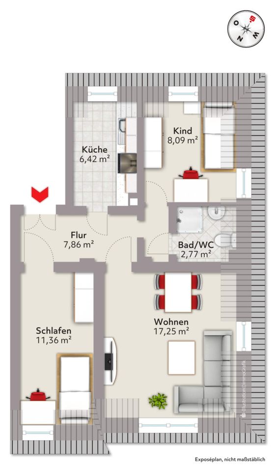 3-Zimmer-Wohnung im Dachgeschoss in Freital in Freital