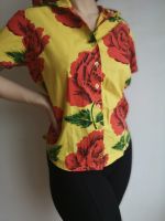 Vintage Bluse Hemd M 38 Floral Print Gelb Rot Rosen Nordrhein-Westfalen - Ratingen Vorschau