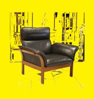 70er Design Sessel Stil Danish Stuhl Leder Lounge Chair Sofa Baden-Württemberg - Asperg Vorschau