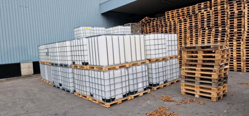 IBC Container 1000l Neuwertig Regenfass Wasserfass Holzpalette in Barchfeld