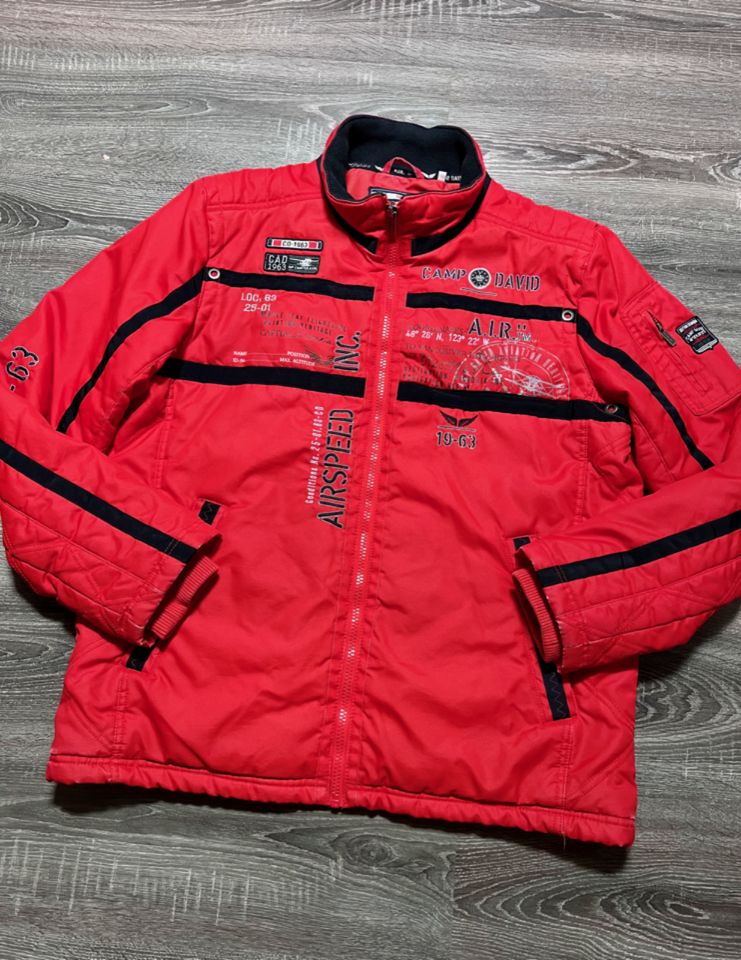 Camp David Herren Jacke gefüttert XXXL 3XL Rot Windbreaker in Illingen