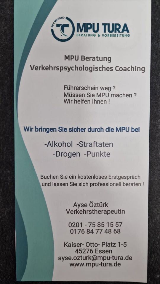 MPU Vorbereitung in Deutsch, Englisch & Türkisch. Ehliyet Sorunu? in Essen