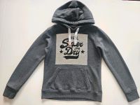 MEGA Superdry Hoodie 34 36 Pailletten grau Kapuze Hessen - Fulda Vorschau