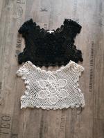 2 Häkeltop Top, Schwarz Wollweiss. Größe M Berlin - Neukölln Vorschau