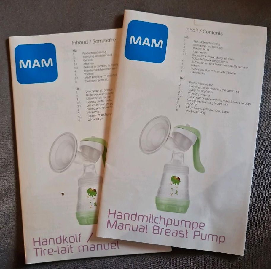 Handmilchpumpe MAM + 2 Ersatz Membranen in Weisel