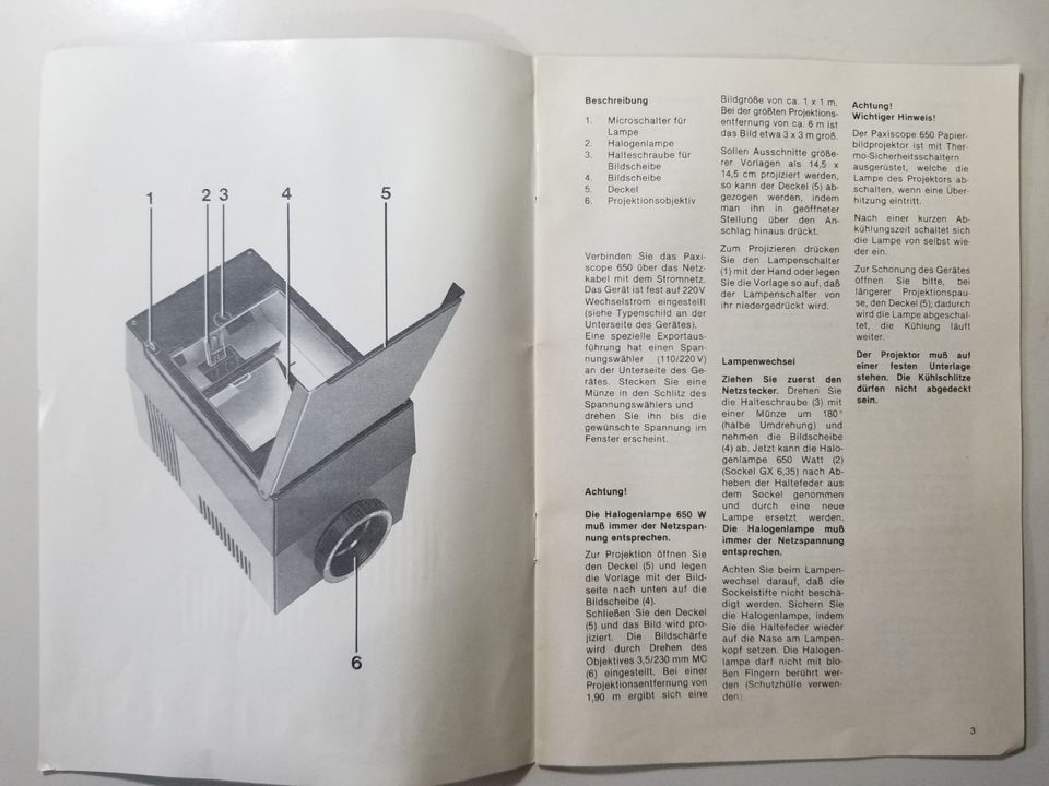 Braun Praxiscope 650 - Papierbildprojektor Episkop - !!WIE NEU!! in Saarwellingen