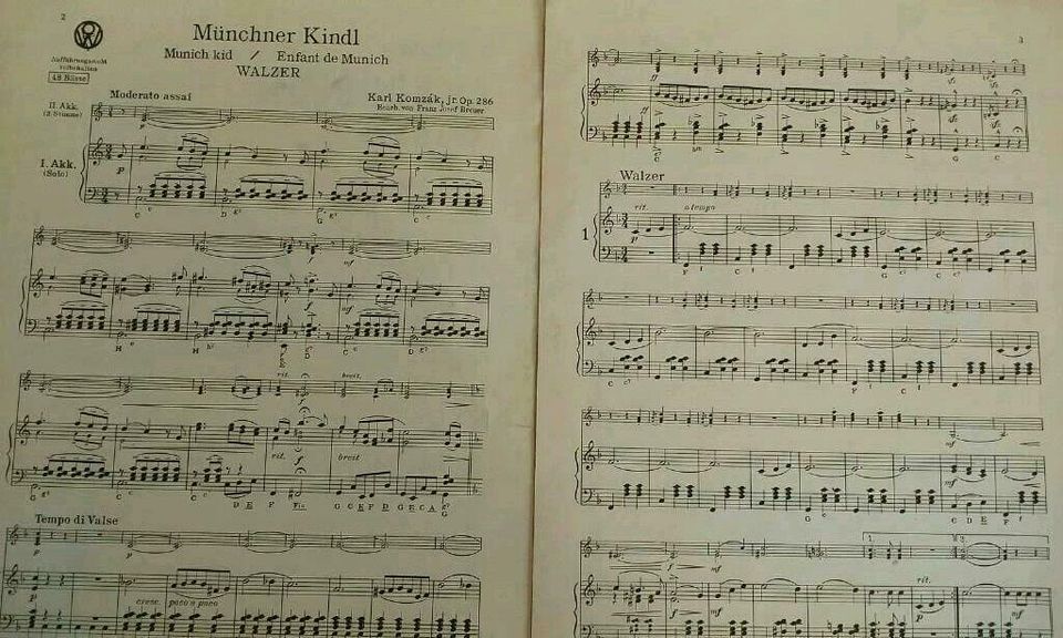 Noten Akkordeon, Münchner Kindl Regina mit 2ter Stimme in Filderstadt