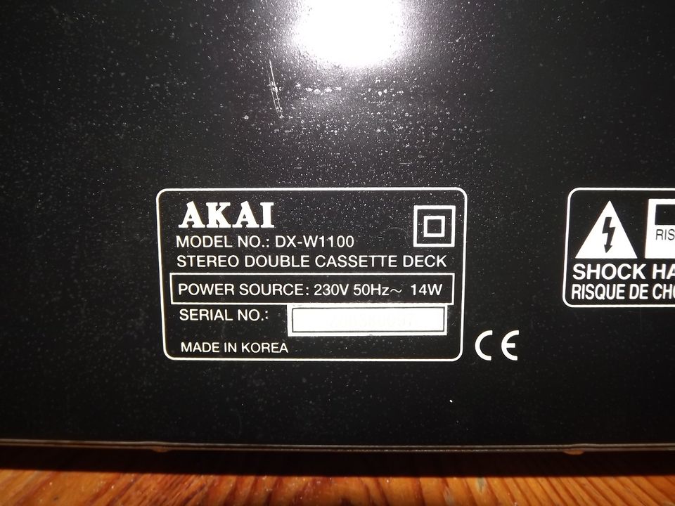 Akai Doppelkassettendeck Tapedeck DX W 1100 in Versmold