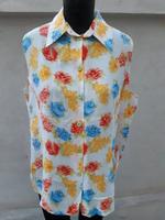 BLUSE Gr. 42 ÄRMELLOS BLUMEN MUSTER TRUE VINTAGE 70er Baden-Württemberg - Mannheim Vorschau