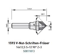 V - Nut-Schriftenräser 14x12,5, S 12, HW, Oberfräse/CNC Bayern - Kempten Vorschau