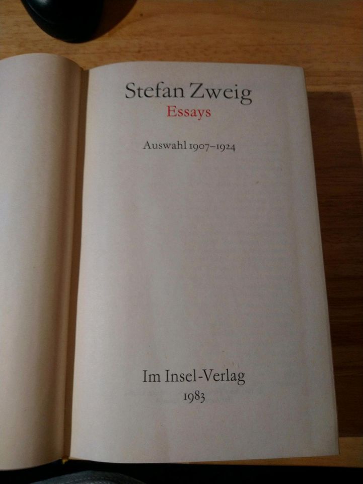 Stefan Zweig, Essays, 1907-1924, Insel Verlag in Dresden