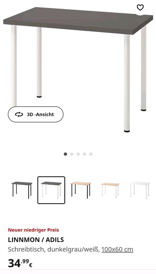 Schreibtisch Ikea grau weiß Tisch in Spenge