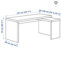 50% Preis IKEA Malm Schreibtisch 151×65 cm weiß Bürotisch Bayern - Lappersdorf Vorschau