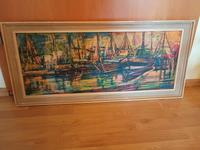 Ein kultiges buntes Original DDR Vintage Bild, Schiffe im Hafen Berlin - Mitte Vorschau