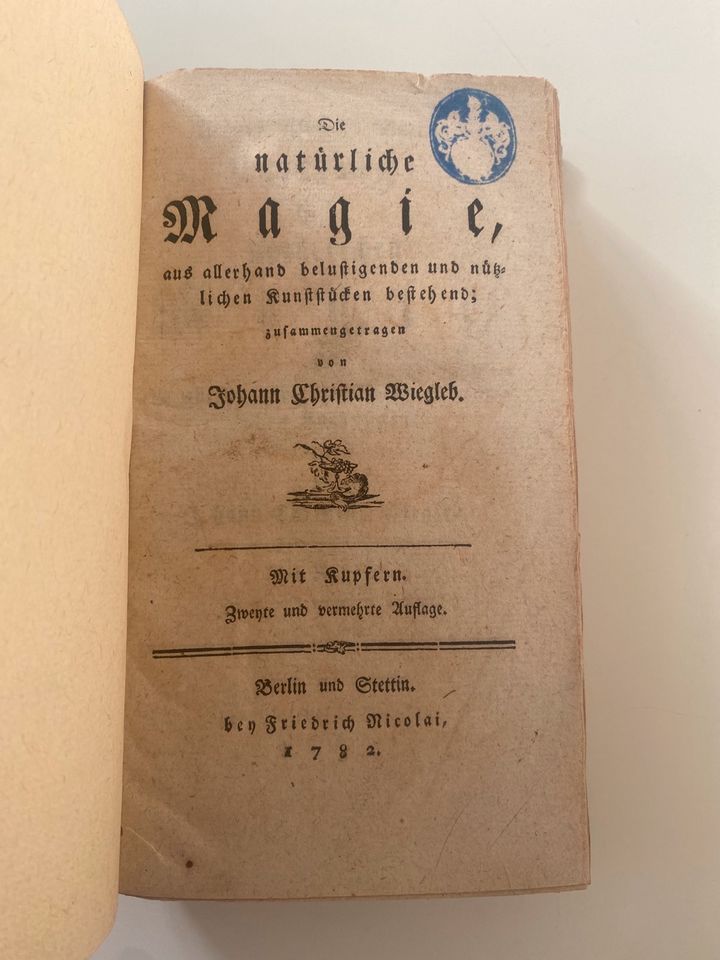 Magie, Antiquarisches Buch, Wiegleb, Zauberei in Karlsruhe