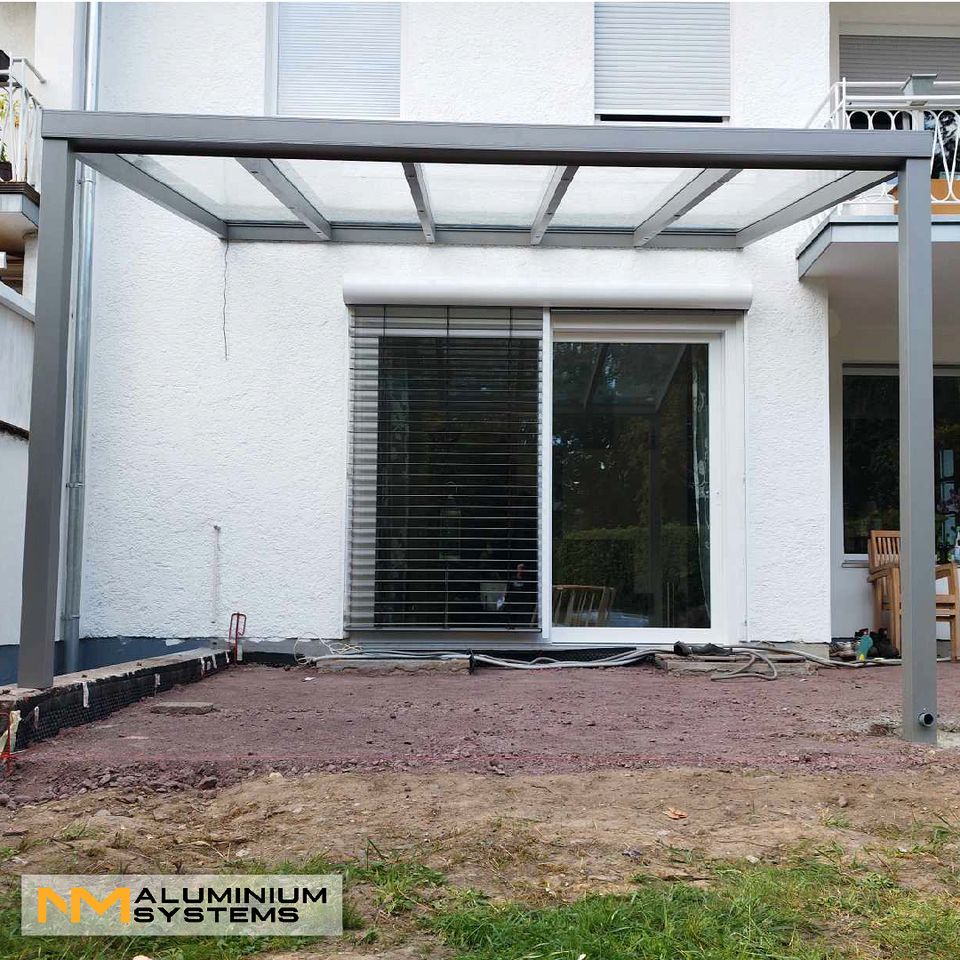 Aluminium Terrassenüberdachung Terrassendach Carport 3 m x 3 m in Nauheim