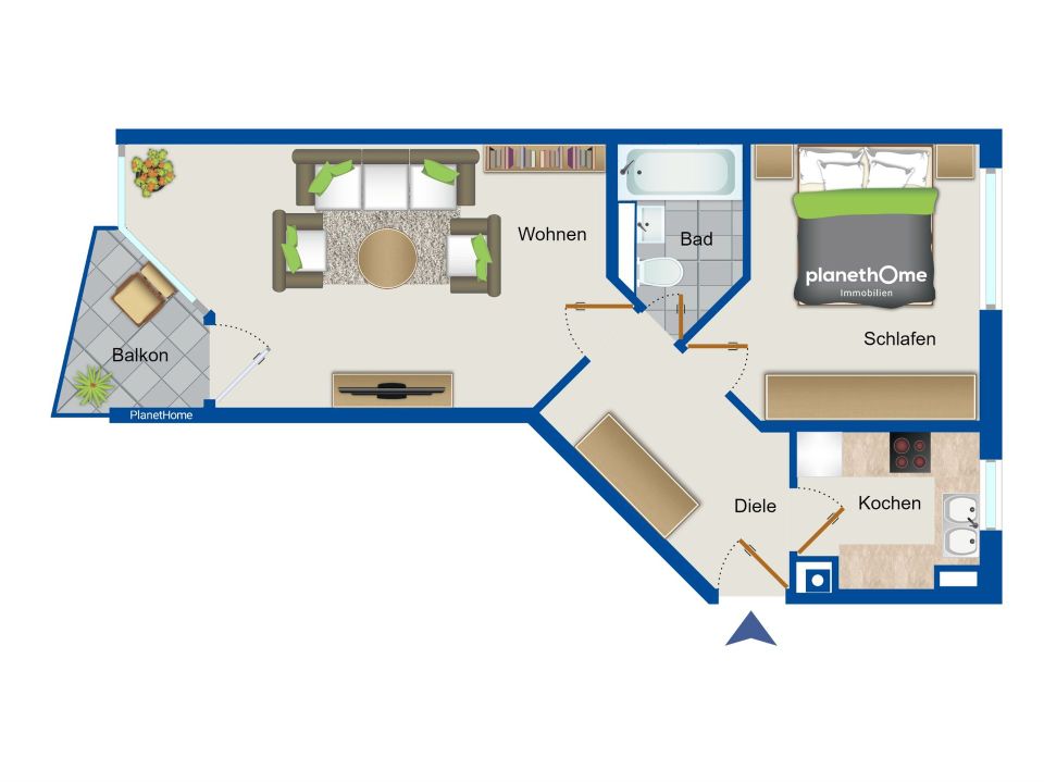 Kapitalanlage! Charmante und gepflegte 2-Zimmer-Wohnung mit Blick ins Grüne in München