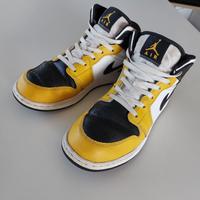 Nike Air Jordan 1 Mid (weiß-gelb-schwarz), Größe 40 Bayern - Wiesen Vorschau