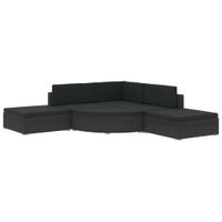 6-tlg. Garten-Lounge-Set mit Auflagen Poly Rattan Schwarz Bayern - Bad Kissingen Vorschau