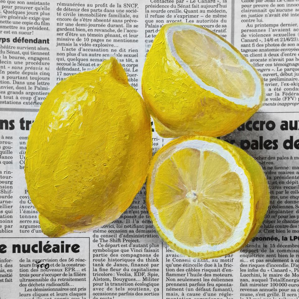 Zitronen Bild Gemälde Zitrusfrüchte Ölbild Ölgemälde Küche in Leonberg
