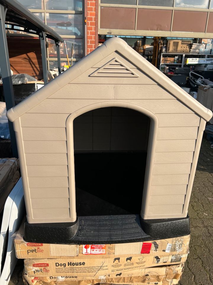 Curver Hundehütte beige/grau Kunststoff 95x99x99cm Neu in Hemslingen