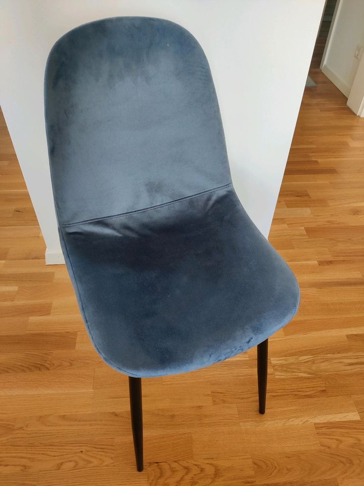 Samt Stuhl blau und grün, sehr guter Zustand in Stuttgart