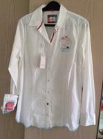 Bluse Hemdbluse Milano Gr. 42 weiß Stickerei Baumwolle Neu Niedersachsen - Duderstadt Vorschau
