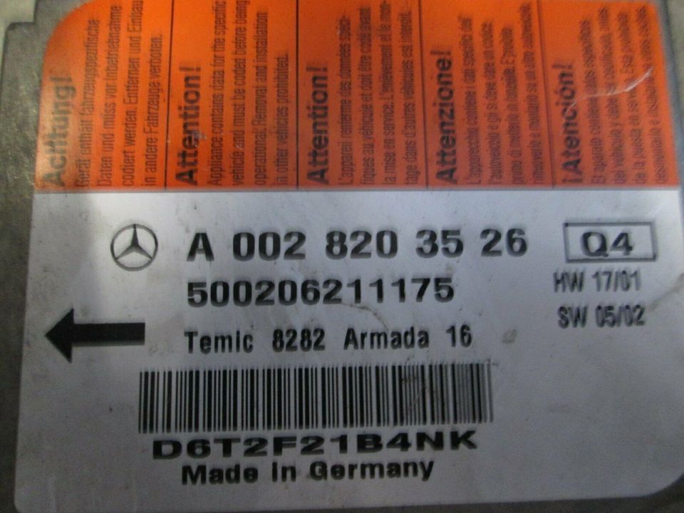 Airbagsteuergerät Mercedes E-Klasse W211  S211 A002820352 in Herten