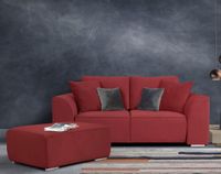 sofa 2-sitzer couch Samt Rot 195 cm+ Hocker + kissen modern Neu Hamburg-Mitte - Hamburg Altstadt Vorschau