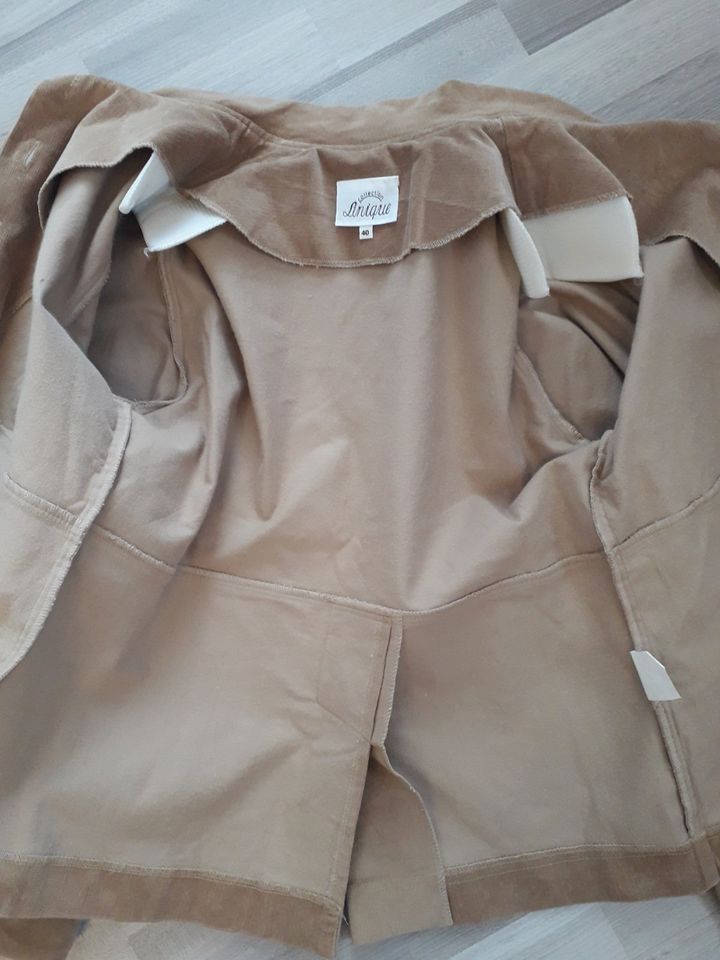 Damen Blazer Cordjacke Umstandsjacke beige Gr. 40 in Buttenwiesen